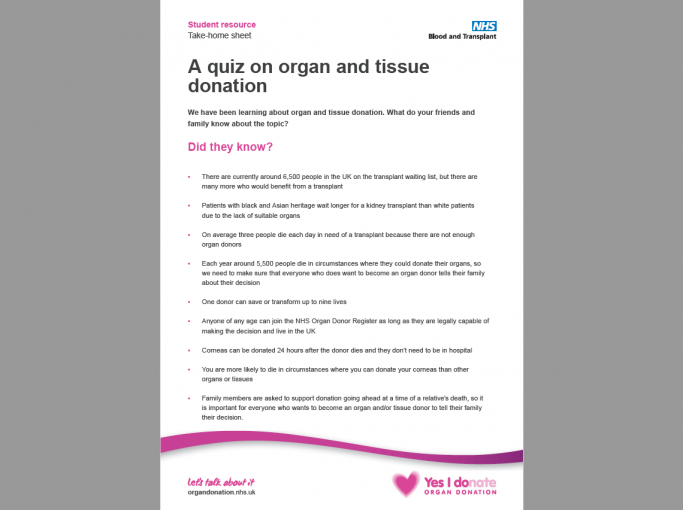 Lesson Plan 1 – An Introduction To Organ And Tissue Donation For KS3/4 ...