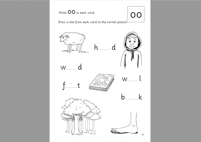 Vowel words 7 worksheet pack – Handwriting and comprehension activities