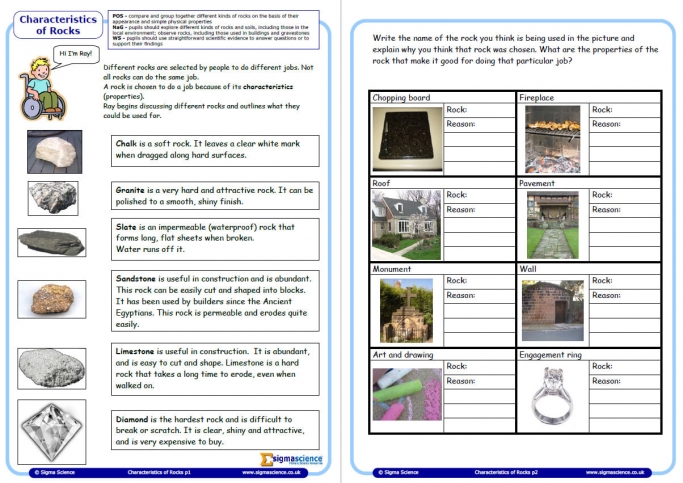 characteristics of rocks worksheet for year 3 science teachwire
