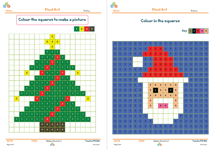 Icompute Imake Pixel Art Christmas Art Activity For Reception Ks1 Computing Teachwire Teaching Resource
