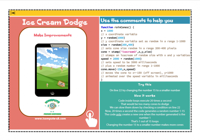 iCompute Ice Cream Dodge - Text-Based Coding Activity for ...