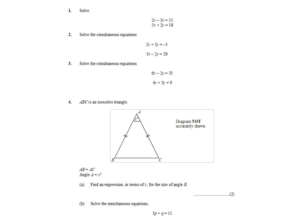 Simultaneous Equations Worksheets For Gcse Maths Teachwire Teaching Resource
