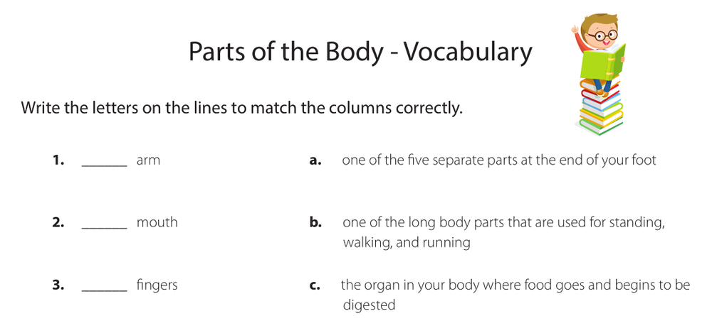 Parts Of The Body Anatomy Themed Vocabulary Worksheet For Ks1 Teachwire Teaching Resource