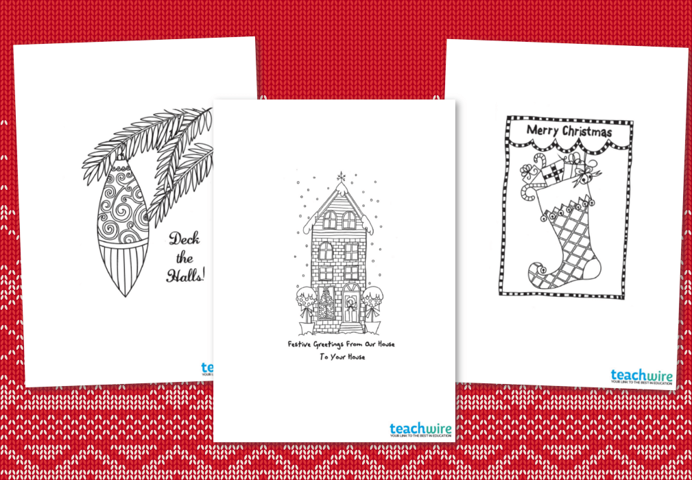 8 print and colour christmas card designs  teachwire
