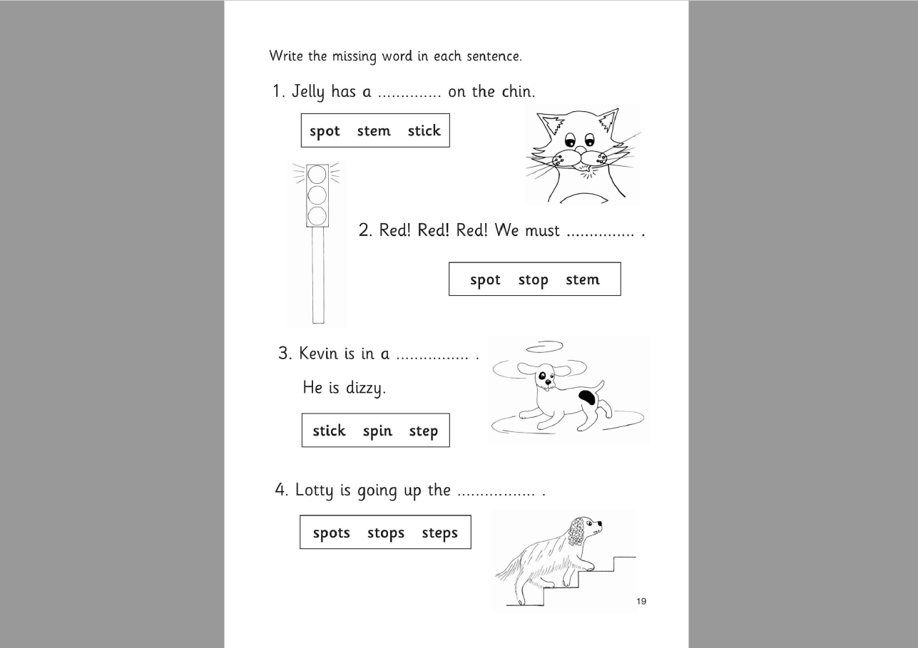 ‘sp’ and ‘st’ Sentences Worksheet – Handwriting and Comprehension