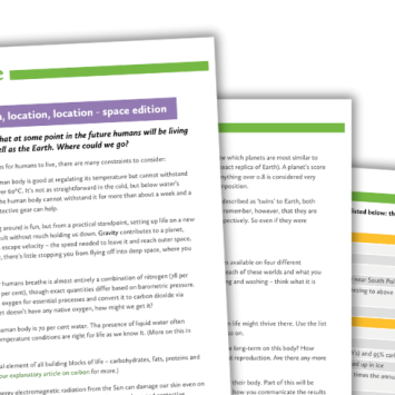 Earth Similarity Index space activity for KS3/4