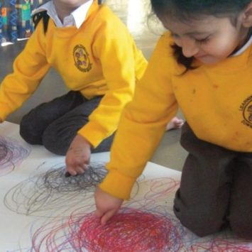 Schoolchildren taking part in Write Dance