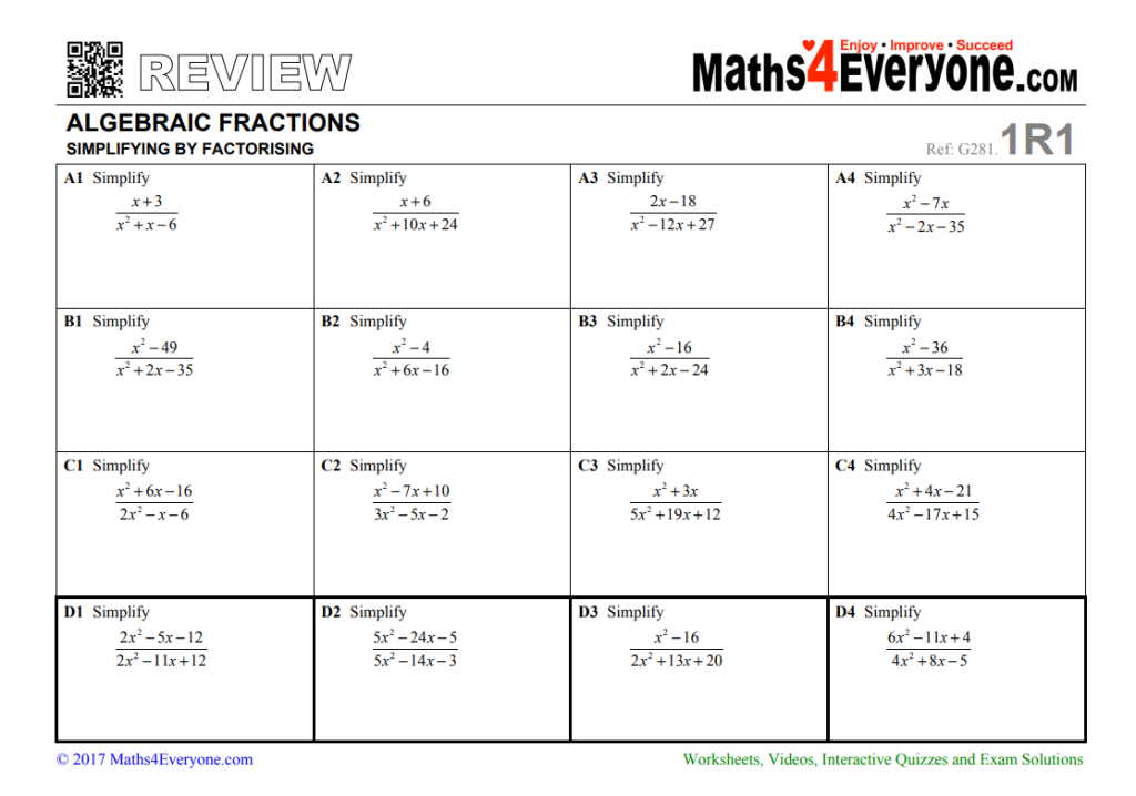 KS3 algebra resource