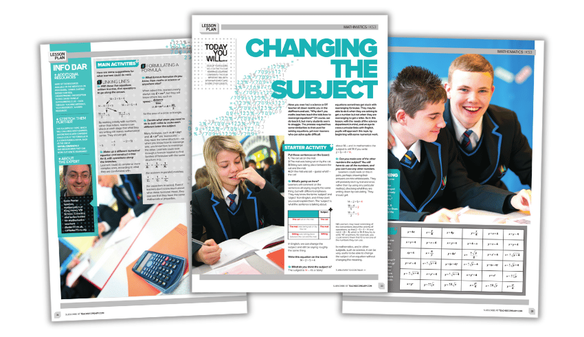 Rearranging equations lesson plan