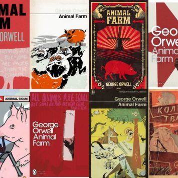 Different cover versions of Animal Farm, a book students can study at GCSE