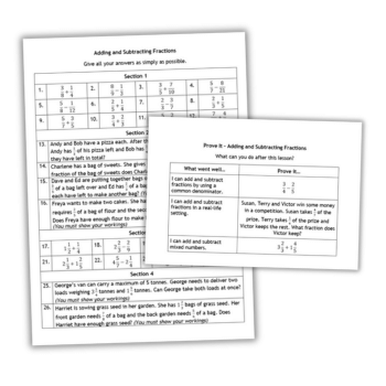 Adding and subtracting fractions worksheet