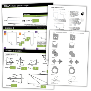 Area and perimeter KS3 resources