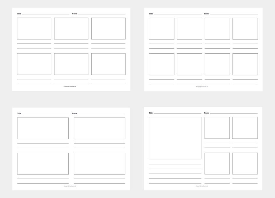 storyboard template 4 boxes