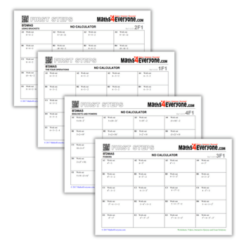 BIDMAS worksheets