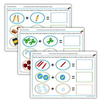 Adding on 1 worksheets