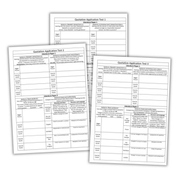 Quote analysis AQA English Literature revision activities