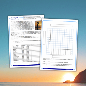 Year 5 science sunrise and sunset worksheets