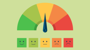 Illustration of dial from green to red, representing Ofsted Inspection Framework