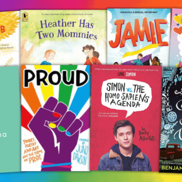 Collage of children's and YA LGBT books