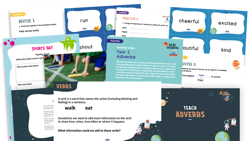 Adverbs Real Grammar resources pack