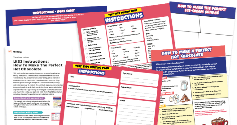 Instructional text resource for teaching imperative verbs in KS2