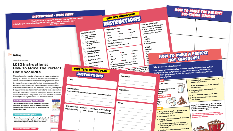 Instructional text resource for teaching imperative verbs in KS2