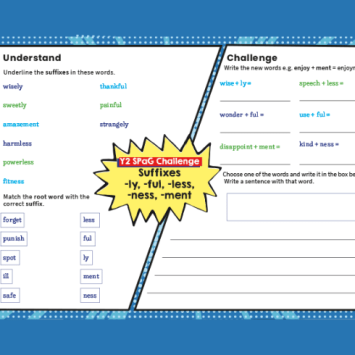 Suffixes Year 2 resources