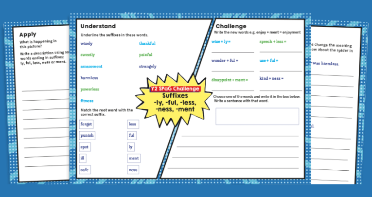 Suffixes Year 2 resources