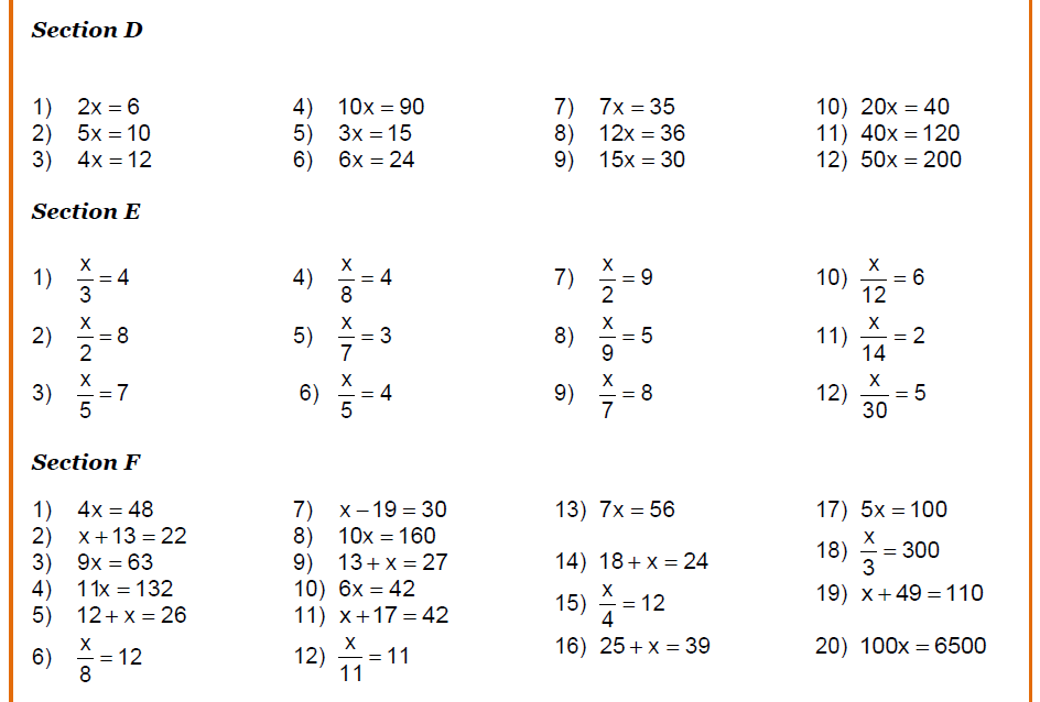 Ks3 Maths Worksheets Algebra Worksheets For Kindergarten