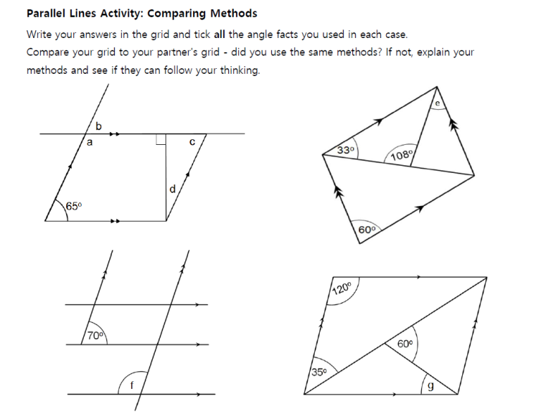 Angles in Parallel Lines – Comparing Methods for KS3 Maths - Teachwire