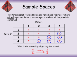 Sample Spaces and Calculating Probabilities Worksheet for KS3 Maths ...