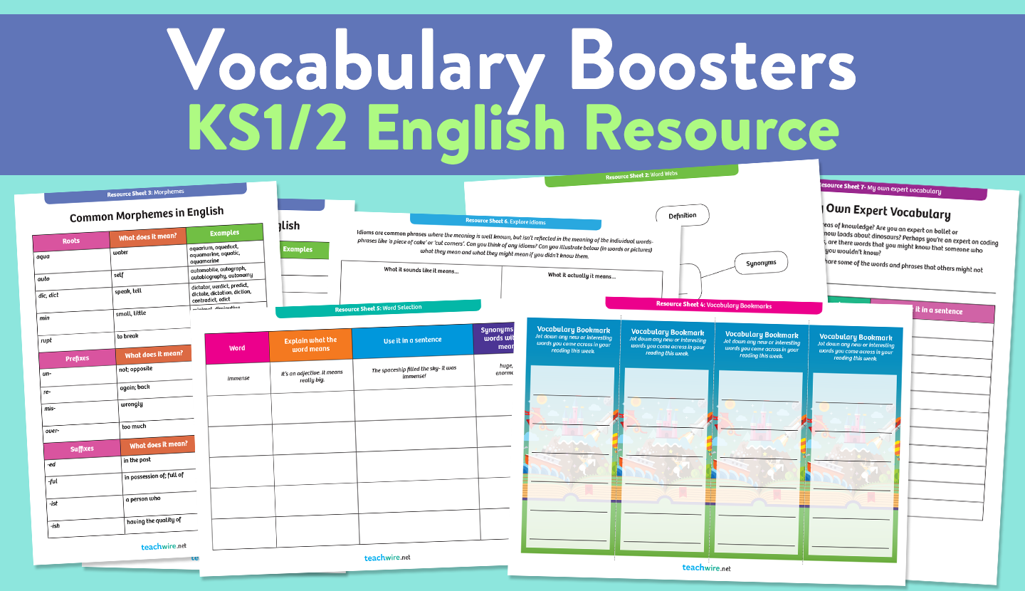 vocabulary boosting activity pack for ks1 and ks2 teachwire