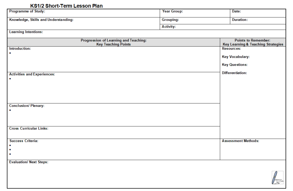 Learning Focused Lesson Plan Template Google Docs