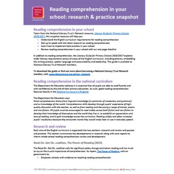 Reading comprehension research overview for teachers