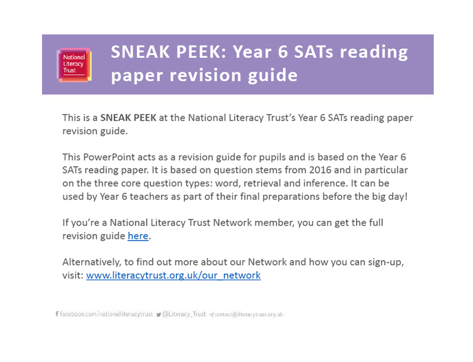 SATs Reading Paper – Revision PowerPoint For KS2 - Teachwire