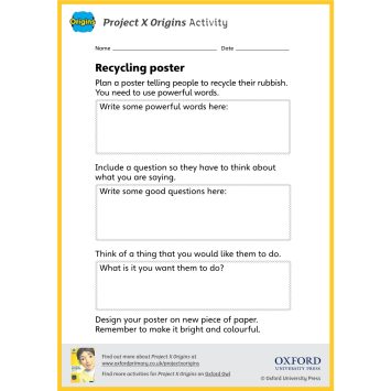 Recycling poster worksheet