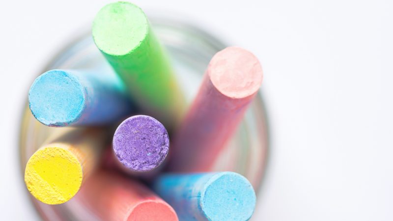 Colourful chalks, representing Miss Honey from Matilda