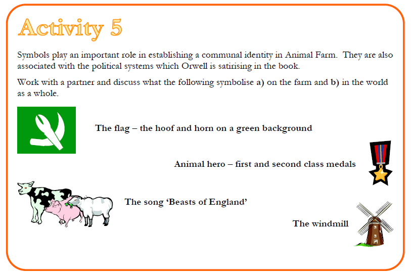 animal farm creative writing lesson