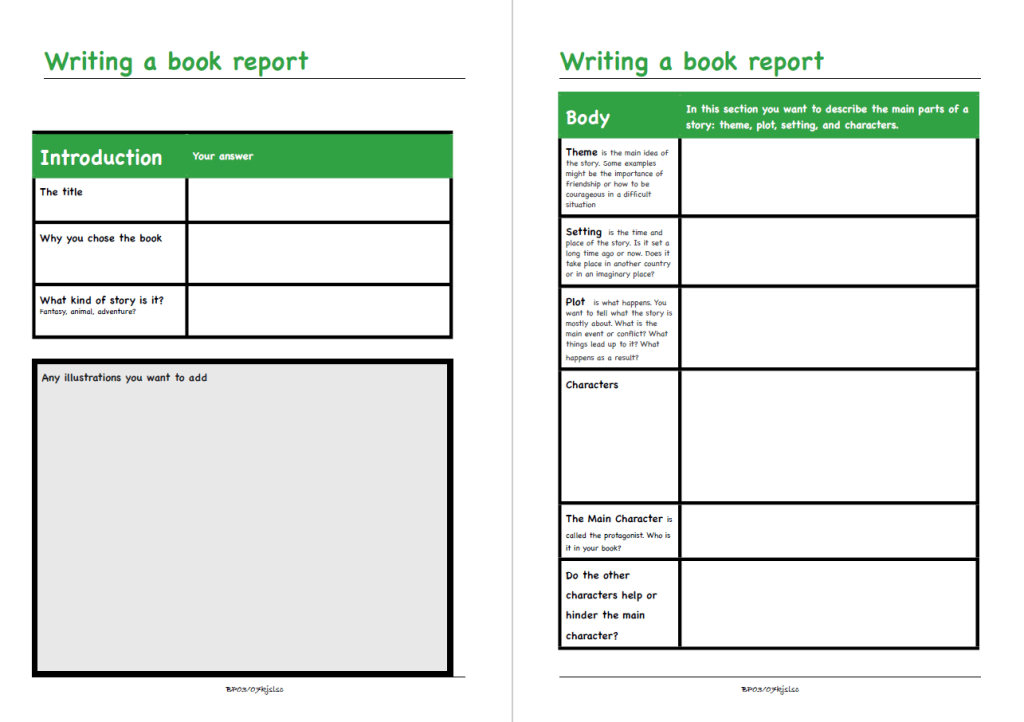 Seven-page book review template