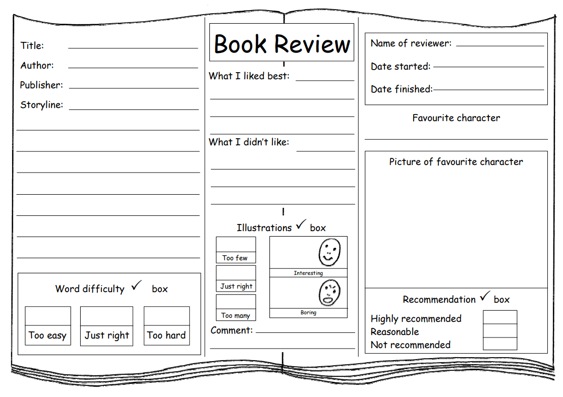 Book review template Free printable resources for KS1 KS2 Teachwire