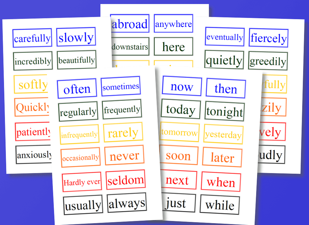 adverb list for kids