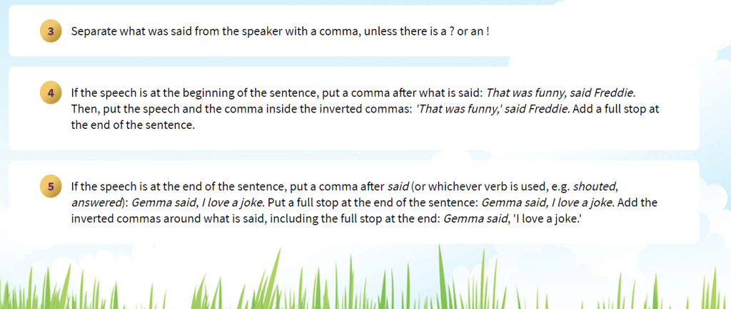 examples of reported speech ks2