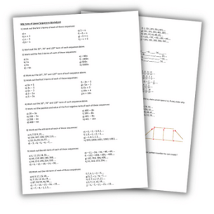 Nth Term Questions – KS3/4 Worksheet With Answers - Teachwire