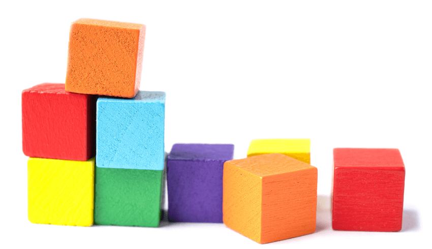 Colourful wooden blocks