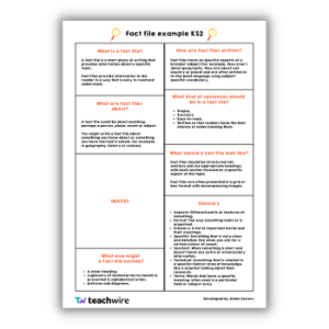 Fact file example – How to teach informational writing - Teachwire