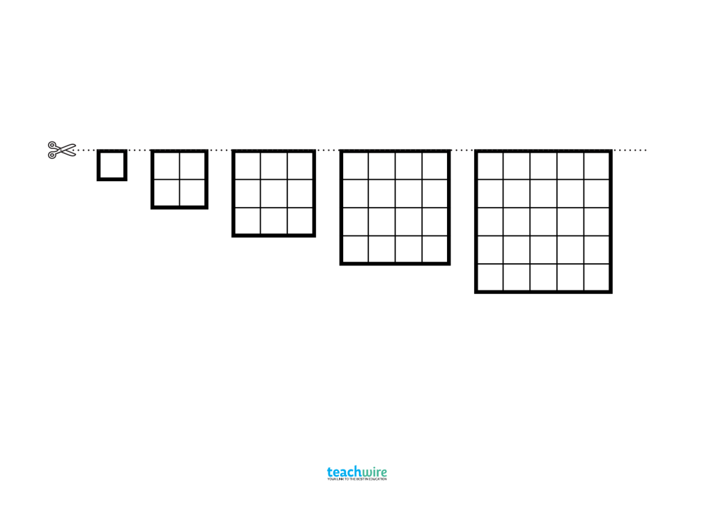 Square numbers worksheet to print out and cut round