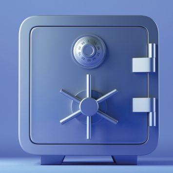 Stylised photo of a high security safe, representing data protection in schools