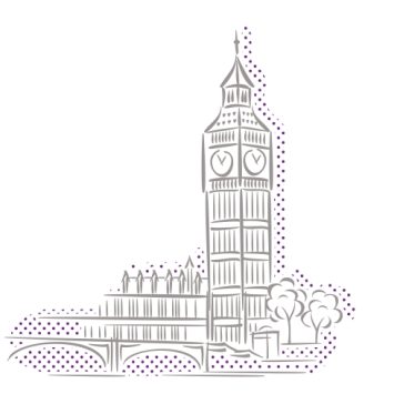 Illustration depicting the United Kingdom's Houses of Parliament, representing education policy