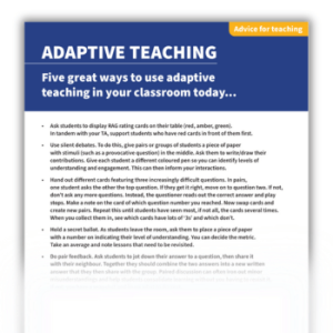 DOWNLOAD A FREE RESOURCE! Adaptive Teaching Strategies – 5 Ideas To Try ...