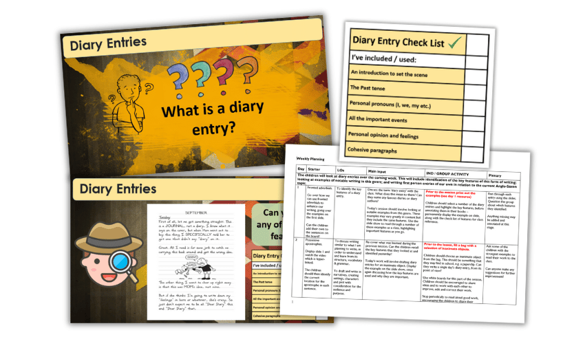 Diary resource for KS2